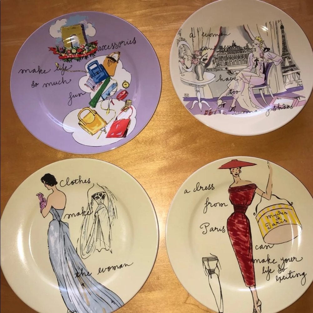 Rosanna Dessert Plates Set 4 “I Enjoy Being a Girl